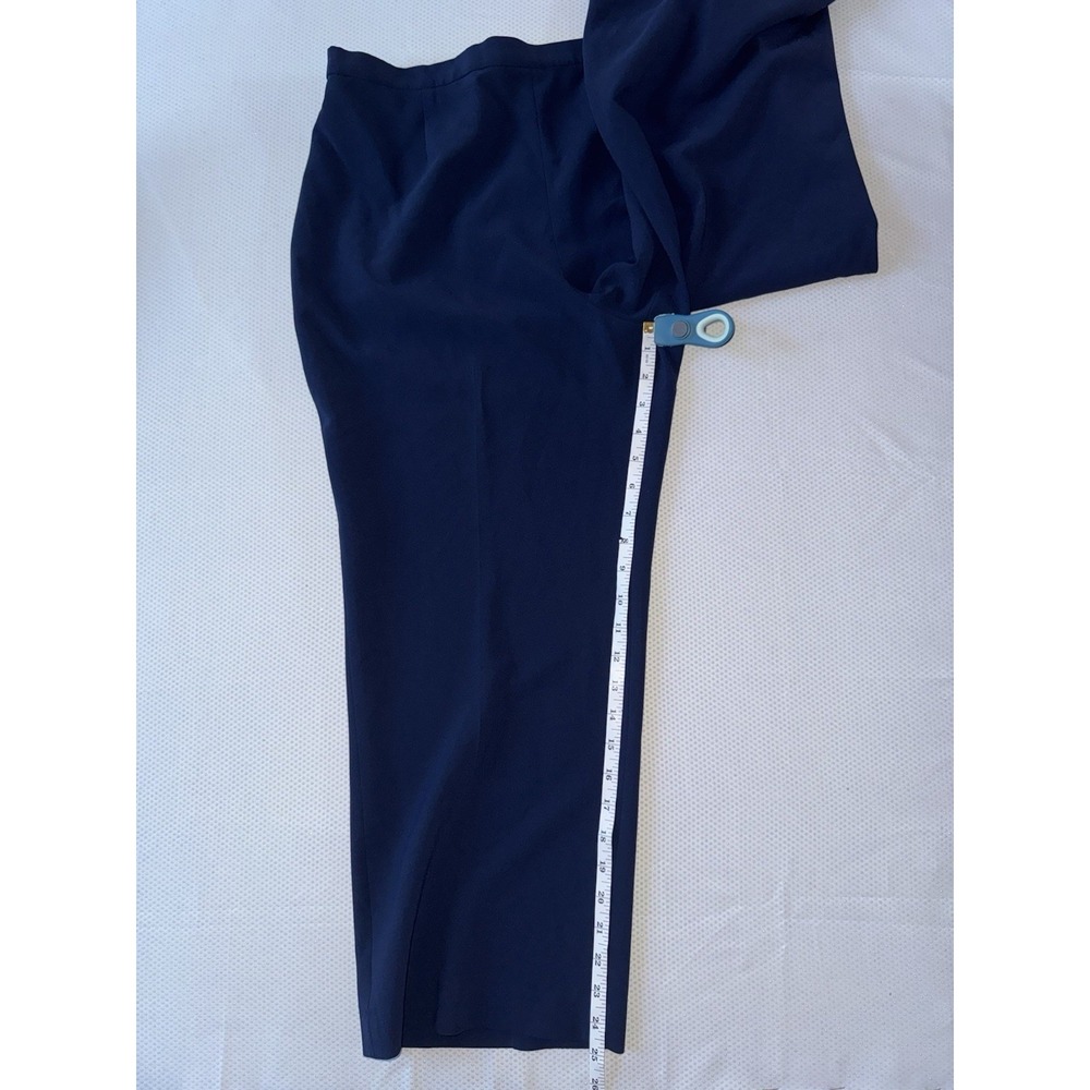 ST JOHN Navy Blue Cropped Wide‎ Leg Career Pants Size 14 - Picture 8 of 11